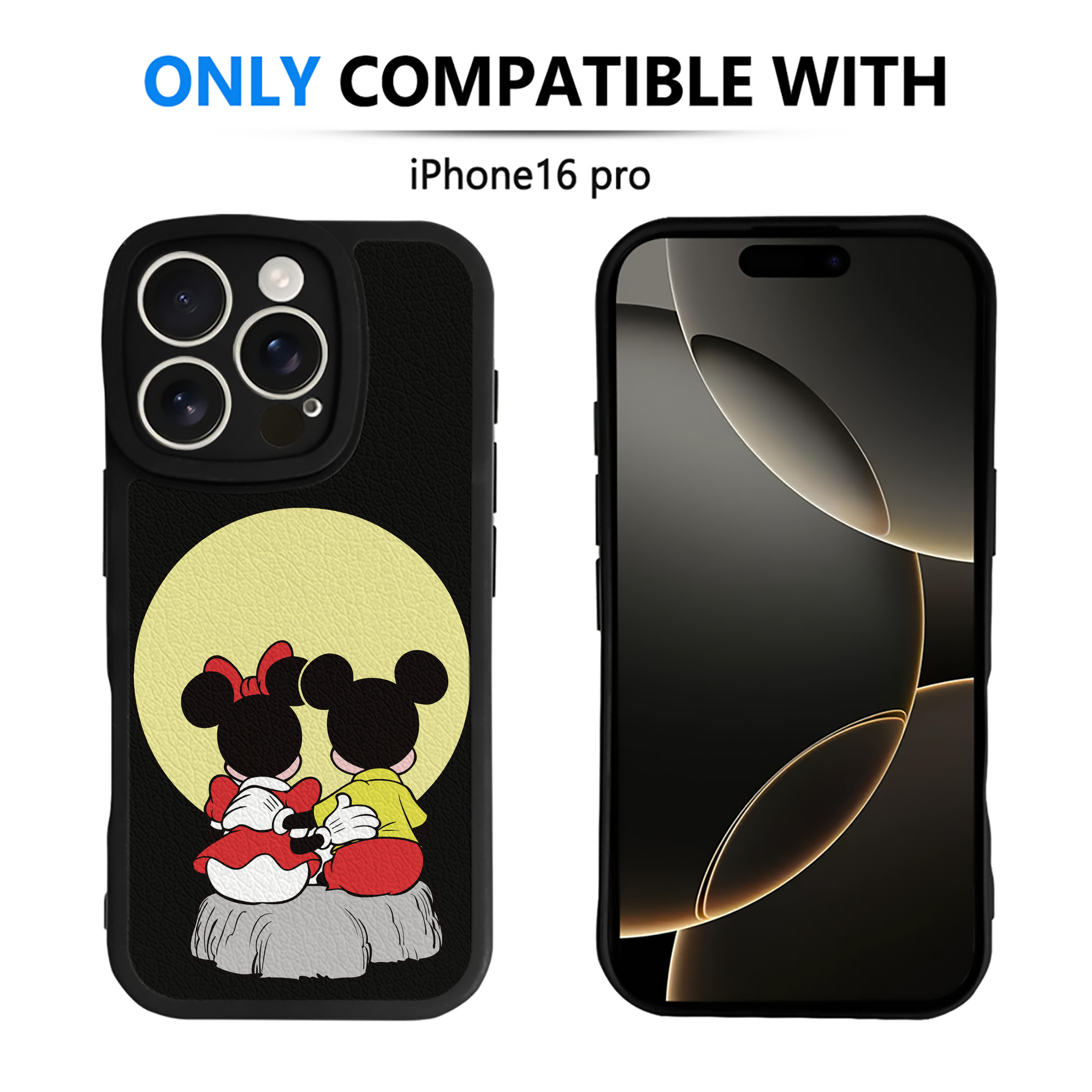 （画像用） ミッキーマウス Mickey Mouse 【iPhone 16シリーズ対応】シリコンスマホケース（レザー調） 材質：シリコン